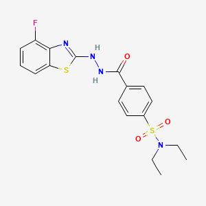 molecular formula C18H19FN4O3S2 B2947025 N,N-diethyl-4-(2-(4-fluorobenzo[d]thiazol-2-yl)hydrazinecarbonyl)benzenesulfonamide CAS No. 851978-68-2