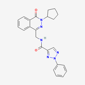 molecular formula C23H22N6O2 B2947030 N-((3-cyclopentyl-4-oxo-3,4-dihydrophthalazin-1-yl)methyl)-2-phenyl-2H-1,2,3-triazole-4-carboxamide CAS No. 1421443-71-1