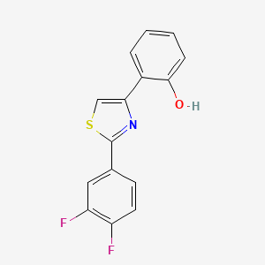 molecular formula C15H9F2NOS B2947032 2-(3,4-Difluorophenyl)-4-(2-hydroxyphenyl)thiazole CAS No. 1421262-72-7