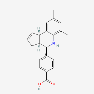 molecular formula C21H21NO2 B2947034 4-[(3aS,4R,9bR)-6,8-dimethyl-3a,4,5,9b-tetrahydro-3H-cyclopenta[c]quinolin-4-yl]benzoic acid CAS No. 1217614-16-8