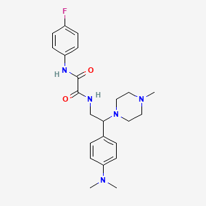 molecular formula C23H30FN5O2 B2947039 N1-(2-(4-(dimethylamino)phenyl)-2-(4-methylpiperazin-1-yl)ethyl)-N2-(4-fluorophenyl)oxalamide CAS No. 941995-34-2