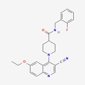 molecular formula C25H25FN4O2 B2947042 2-{4-[(ethylsulfonyl)amino]phenoxy}-N-(2-methoxyethyl)nicotinamide CAS No. 1226451-72-4