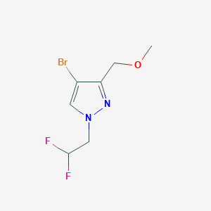 molecular formula C7H9BrF2N2O B2947059 4-bromo-1-(2,2-difluoroethyl)-3-(methoxymethyl)-1H-pyrazole CAS No. 1856078-46-0