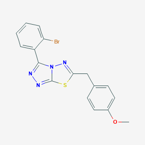 molecular formula C17H13BrN4OS B294706 3-(2-Bromophenyl)-6-[(4-methoxyphenyl)methyl]-[1,2,4]triazolo[3,4-b][1,3,4]thiadiazole 