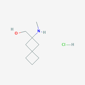 molecular formula C9H18ClNO B2947066 [2-(Methylamino)spiro[3.3]heptan-2-yl]methanol;hydrochloride CAS No. 2305252-18-8