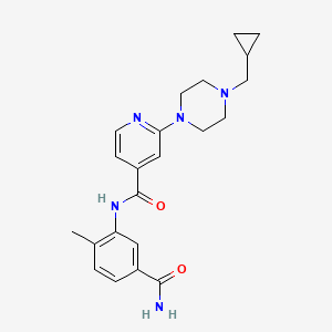 molecular formula C22H27N5O2 B2947073 N-(5-carbamoyl-2-methylphenyl)-6-(4-(cyclopropylmethyl)piperazin-1-yl)nicotinamide CAS No. 1131605-01-0