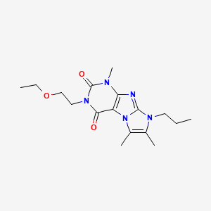 molecular formula C17H25N5O3 B2947075 2-(2-Ethoxyethyl)-4,7,8-trimethyl-6-propylpurino[7,8-a]imidazole-1,3-dione CAS No. 878412-14-7