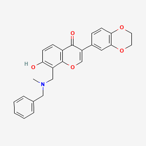 molecular formula C26H23NO5 B2947076 8-((benzyl(methyl)amino)methyl)-3-(2,3-dihydrobenzo[b][1,4]dioxin-6-yl)-7-hydroxy-4H-chromen-4-one CAS No. 845627-27-2