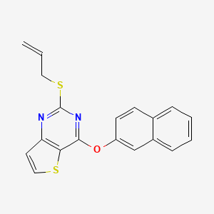 molecular formula C19H14N2OS2 B2947077 2-(Allylsulfanyl)-4-(2-naphthyloxy)thieno[3,2-d]pyrimidine CAS No. 478067-66-2