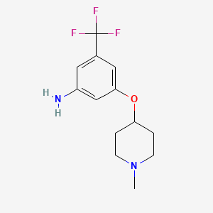 B2947080 3-(1-Methyl-piperidin-4-yloxy)-5-trifluoromethyl-phenylamine CAS No. 1020662-91-2