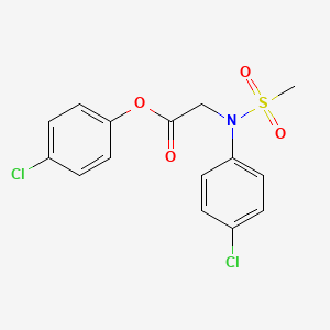 molecular formula C15H13Cl2NO4S B2947082 4-氯苯基 2-[4-氯(甲磺酰基)苯胺基]乙酸酯 CAS No. 866131-09-1