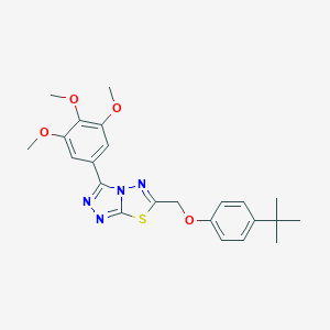 molecular formula C23H26N4O4S B294709 6-[(4-Tert-butylphenoxy)methyl]-3-(3,4,5-trimethoxyphenyl)[1,2,4]triazolo[3,4-b][1,3,4]thiadiazole 