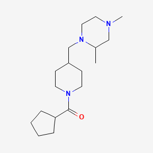 molecular formula C18H33N3O B2947090 Cyclopentyl(4-((2,4-dimethylpiperazin-1-yl)methyl)piperidin-1-yl)methanone CAS No. 1421521-95-0