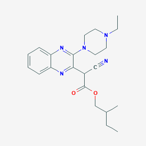 molecular formula C22H29N5O2 B2947098 2-Methylbutyl 2-cyano-2-(3-(4-ethylpiperazin-1-yl)quinoxalin-2-yl)acetate CAS No. 586984-87-4