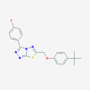 molecular formula C20H19FN4OS B294711 6-[(4-Tert-butylphenoxy)methyl]-3-(4-fluorophenyl)[1,2,4]triazolo[3,4-b][1,3,4]thiadiazole 