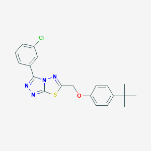molecular formula C20H19ClN4OS B294712 6-[(4-Tert-butylphenoxy)methyl]-3-(3-chlorophenyl)[1,2,4]triazolo[3,4-b][1,3,4]thiadiazole 