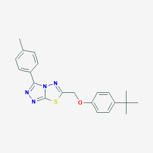 molecular formula C21H22N4OS B294715 6-[(4-Tert-butylphenoxy)methyl]-3-(4-methylphenyl)[1,2,4]triazolo[3,4-b][1,3,4]thiadiazole 