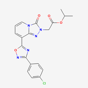 molecular formula C19H16ClN5O4 B2947163 1-(1,3-苯并二氧杂环-5-基甲基)-4-{[5-(3-甲基-2-噻吩基)-1,3,4-恶二唑-2-基]乙酰}哌嗪 CAS No. 1189895-47-3