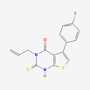 molecular formula C15H11FN2OS2 B2947167 3-烯丙基-5-(4-氟苯基)-2-巯基噻吩[2,3-d]嘧啶-4(3H)-酮 CAS No. 307341-18-0
