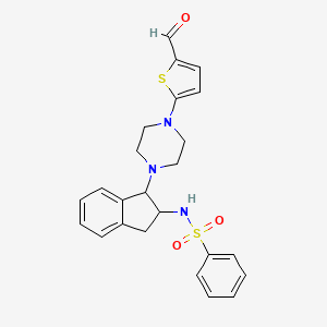 N-[1-[4-(5-formylthiophen-2-yl)piperazin-1-yl]-2,3-dihydro-1H-inden-2-yl]benzenesulfonamide