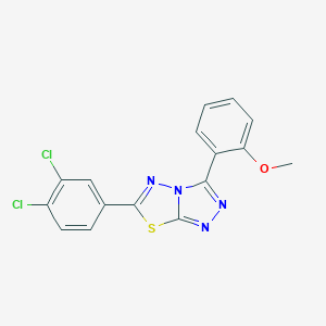 molecular formula C16H10Cl2N4OS B294718 6-(3,4-Dichlorophenyl)-3-(2-methoxyphenyl)[1,2,4]triazolo[3,4-b][1,3,4]thiadiazole 