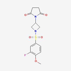 1-(1-((3-Fluoro-4-methoxyphenyl)sulfonyl)azetidin-3-yl)pyrrolidine-2,5-dione