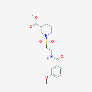 B2947186 Ethyl 1-((2-(3-methoxybenzamido)ethyl)sulfonyl)piperidine-3-carboxylate CAS No. 899979-12-5