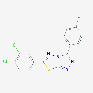 molecular formula C15H7Cl2FN4S B294719 6-(3,4-Dichlorophenyl)-3-(4-fluorophenyl)[1,2,4]triazolo[3,4-b][1,3,4]thiadiazole 