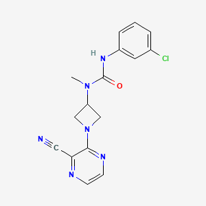 B2947201 3-(3-Chlorophenyl)-1-[1-(3-cyanopyrazin-2-yl)azetidin-3-yl]-1-methylurea CAS No. 2380173-73-7