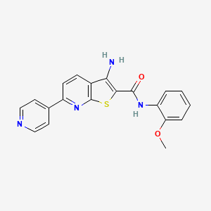 B2947210 3-amino-N-(2-methoxyphenyl)-6-(4-pyridinyl)thieno[2,3-b]pyridine-2-carboxamide CAS No. 496800-98-7