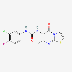 B2947216 1-(3-chloro-4-fluorophenyl)-3-(7-methyl-5-oxo-5H-thiazolo[3,2-a]pyrimidin-6-yl)urea CAS No. 1060228-86-5