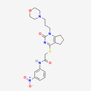 B2947226 2-((1-(3-morpholinopropyl)-2-oxo-2,5,6,7-tetrahydro-1H-cyclopenta[d]pyrimidin-4-yl)thio)-N-(3-nitrophenyl)acetamide CAS No. 898445-08-4