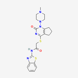 N-(benzo[d]thiazol-2-yl)-2-((1-(4-methylpiperazin-1-yl)-2-oxo-2,5,6,7-tetrahydro-1H-cyclopenta[d]pyrimidin-4-yl)thio)acetamide