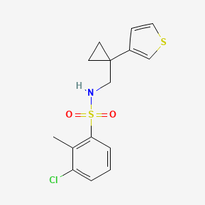 3-Chloro-2-methyl-N-[(1-thiophen-3-ylcyclopropyl)methyl]benzenesulfonamide