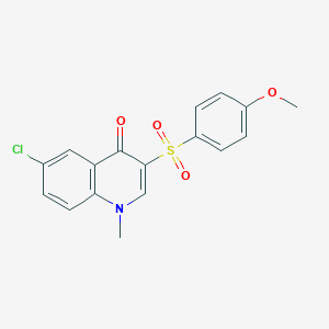 molecular formula C17H14ClNO4S B2947252 6-chloro-3-((4-methoxyphenyl)sulfonyl)-1-methylquinolin-4(1H)-one CAS No. 899215-18-0