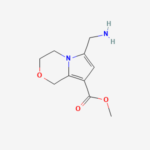 B2947275 methyl 6-(aminomethyl)-1H,3H,4H-pyrrolo[2,1-c][1,4]oxazine-8-carboxylate CAS No. 2155856-18-9