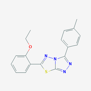 molecular formula C18H16N4OS B294730 6-(2-Ethoxyphenyl)-3-(4-methylphenyl)[1,2,4]triazolo[3,4-b][1,3,4]thiadiazole 