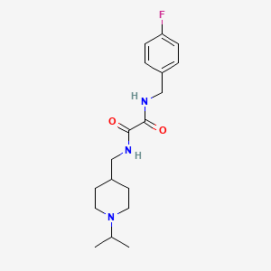 molecular formula C18H26FN3O2 B2947303 N1-(4-氟苄基)-N2-((1-异丙基哌啶-4-基)甲基)草酰胺 CAS No. 946291-06-1