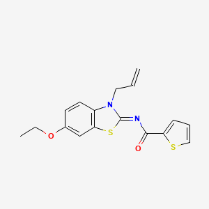 molecular formula C17H16N2O2S2 B2947325 (Z)-N-(3-allyl-6-ethoxybenzo[d]thiazol-2(3H)-ylidene)thiophene-2-carboxamide CAS No. 941976-84-7