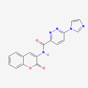 molecular formula C17H11N5O3 B2947338 6-(1H-imidazol-1-yl)-N-(2-oxo-2H-chromen-3-yl)pyridazine-3-carboxamide CAS No. 1396783-10-0