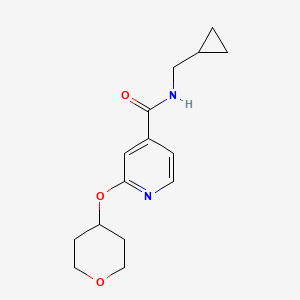 molecular formula C15H20N2O3 B2947365 N-(cyclopropylmethyl)-2-((tetrahydro-2H-pyran-4-yl)oxy)isonicotinamide CAS No. 2034615-69-3
