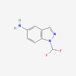 molecular formula C8H7F2N3 B2947368 1-(二氟甲基)-1H-吲唑-5-胺 CAS No. 1423032-23-8