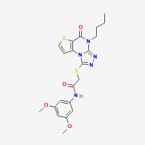 molecular formula C21H23N5O4S2 B2947376 2-((4-丁基-5-氧代-4,5-二氢噻吩并[2,3-e][1,2,4]三唑并[4,3-a]嘧啶-1-基)硫代)-N-(3,5-二甲氧基苯基)乙酰胺 CAS No. 1184971-12-7