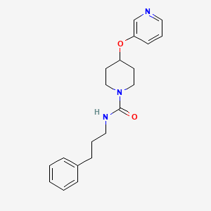 molecular formula C20H25N3O2 B2947377 N-(3-苯基丙基)-4-(吡啶-3-氧基)哌啶-1-甲酰胺 CAS No. 1421514-46-6