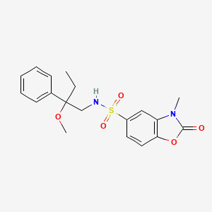 molecular formula C19H22N2O5S B2947383 N-(2-甲氧基-2-苯基丁基)-3-甲基-2-氧代-2,3-二氢苯并[d]恶唑-5-磺酰胺 CAS No. 1797900-75-4
