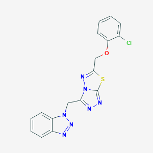 molecular formula C17H12ClN7OS B294740 1-({6-[(2-chlorophenoxy)methyl][1,2,4]triazolo[3,4-b][1,3,4]thiadiazol-3-yl}methyl)-1H-benzotriazole 