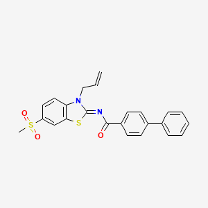 N-(6-methylsulfonyl-3-prop-2-enyl-1,3-benzothiazol-2-ylidene)-4-phenylbenzamide
