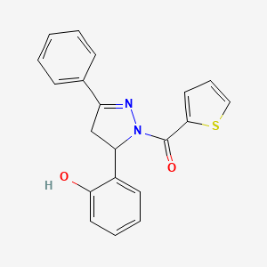 2-[3-phenyl-1-(thiophene-2-carbonyl)-4,5-dihydro-1H-pyrazol-5-yl]phenol