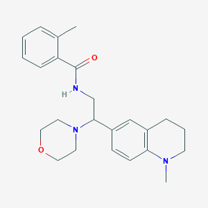 2-methyl-N-(2-(1-methyl-1,2,3,4-tetrahydroquinolin-6-yl)-2-morpholinoethyl)benzamide