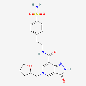 molecular formula C20H23N5O5S B2947408 3-oxo-N-(4-sulfamoylphenethyl)-5-((tetrahydrofuran-2-yl)methyl)-3,5-dihydro-2H-pyrazolo[4,3-c]pyridine-7-carboxamide CAS No. 1207053-09-5